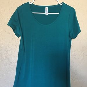 Teal solid classic tee